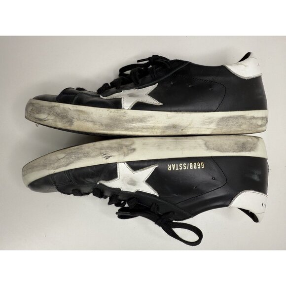 Golden Goose Super-Star Leather Sneakers in Black and White Size 41 - Picture 12 of 16